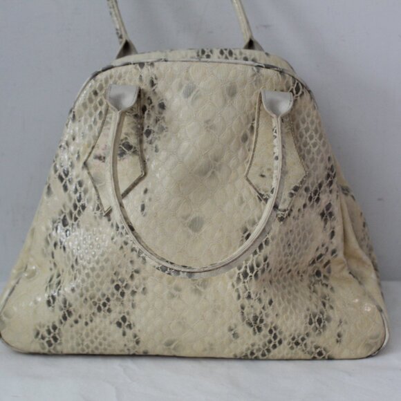 Vivienne Westwood Snake Print Leather Bowling Bag Shoulder Bag Tote Yasmine - Picture 2 of 15
